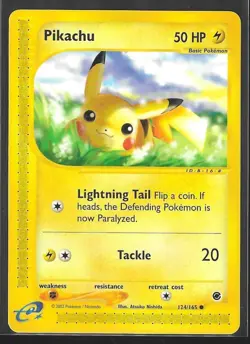 PIKACHU 124/165 Expedition nonholo E-Series Pokemon TCG card LP - Image 1