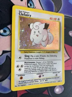 Clefairy 5/102 MP Holo Base Set Unlimited Rare Pokemon TCG Card - Image 2