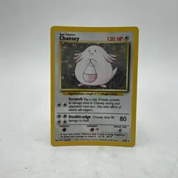 Chansey Pokemon Card 3/102 Base Set Holo Rare Unlimited Vintage WOTC - Image 1