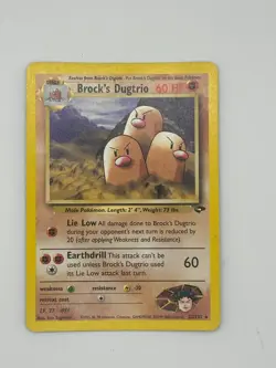 Brock's Dugtrio 22/132 Rare Gym Challenge Pokemon Card - LP - Image 1