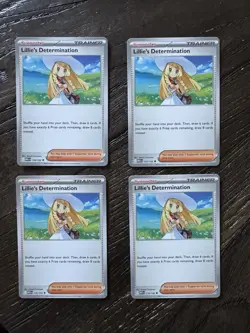 ‼(4 cards) Playset - Lillie's Determination 119/132 Me01 Mega Evolution Pokemon - Image 1