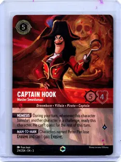 Lorcana Captain Hook - Master Swordsman (Alternate Art) NM Holofoil - Image 1