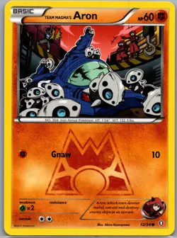 Team Magma's Aron 12/34 Non Holo Double Crisis - Pokemon Card - NM - Image 1
