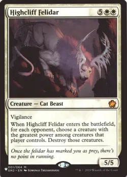 MTG Highcliff Felidar Normal NM The List Reprints Magic 001/064 - Image 1
