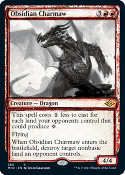 1x Obsidian Charmaw - Showcase - Foil NM-Mint, English Modern Horizons 2 MTG Mag - Image 1