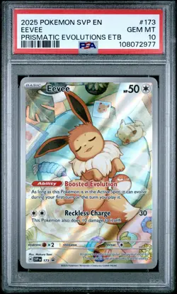 2025 POKEMON SVP EN-SV BLACK STAR PROMO #173 EEVEE PSA 10 - Image 1