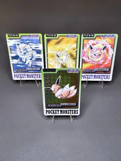 1997 Bandai Carddass Eevee Set #133/134/135/136 Pokemon Cards Vintage - Image 1