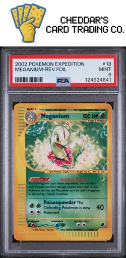 2002 Pokemon Expedition Meganium-Rev.Foil #18 PSA 9 (New Cert!) - Image 1