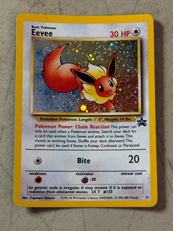 Pokemon TCG Eevee Holo WOTC Promo #11 Black Star Promo SWIRL LP Card - Image 1