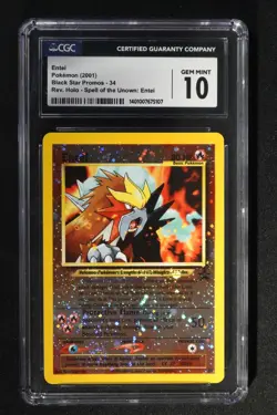 Entei # 34 REV HOLO WOTC Black Star PROMO CGC 10 GEM MINT - Image 1