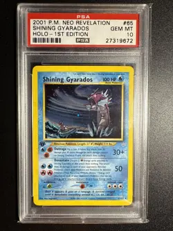 Pokemon Shining Gyarados Neo Revelation 1st Edition Rare Holo #65 PSA 10 Gem - Image 1