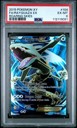 2015 POKEMON XY ROARING SKIES #104 FULL ART/RAYQUAZA EX PSA 6 - Image 1