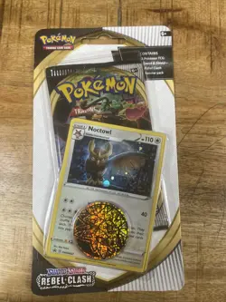 Pokemon TCG Sword & Shield Checklane Blister Pack Noctowl Black Star Promo Coin - Image 1
