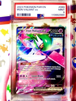 2023 Pokemon PAR EN #089 Iron Valiant ex Paradox Rift PSA 9 - Image 1