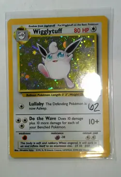 Pokemon TCG Wigglytuff Base Set 2 Holo SWIRL Unlimited Rare 19/130 LP Condition - Image 1