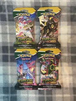 Pokemon Evolving Skies Sleeved Booster Pack Complete Full Art Set - Image 1