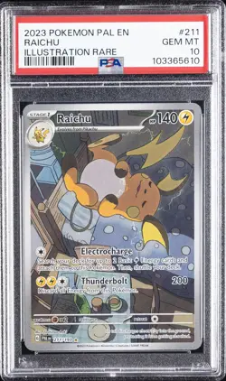 2023 POKEMON PAL EN-PALDEA EVOLVED ILLUSTRATION RARE #211 RAICHU PSA 10 - Image 1