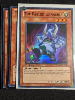 Yugioh - 3x The Fabled Ganashia HA04-EN009 1st Edition Super Rare NM - Image 1
