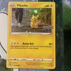 Pokemon Card Pikachu 027/078 Pokemon Go Swirl Holo Near Mint - Image 1