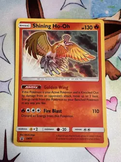 Pokemon TCG Shining Ho-Oh SM Black Star Promo Card SM70 Holo Near Mint Condition - Image 1