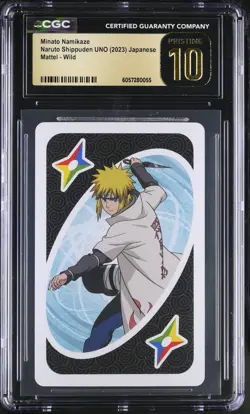 CGC PRISTINE 10 Minato Namikaze WILD Card 2023 Naruto Shippuden Japan UNO Mattel - Image 1