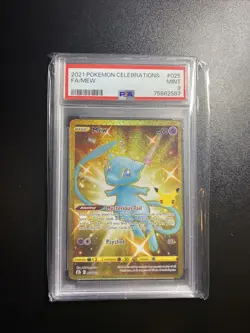 Pokemon Mew 2021 Gold Celebrations TCG Card 025/025 Full Art Secret Rare PSA 9 - Image 1