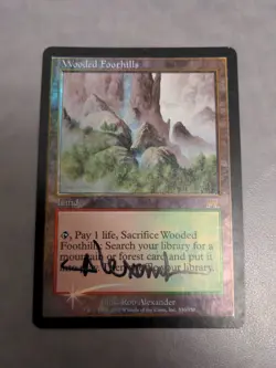 Wooded Foothills Onslaught Foil MP Signed MTG Magic the Gathering - Image 1