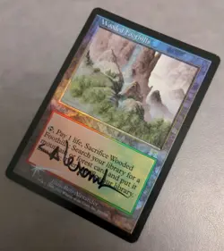 Wooded Foothills Onslaught Foil MP Signed MTG Magic the Gathering - Image 3