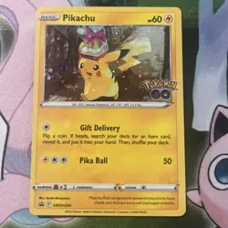 Pikachu Cosmos Holo Promo Pokemon Go Pokemon TCG SWSH234 Sword & Shield SWIRL - Image 1