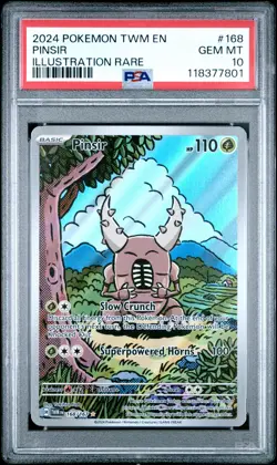 2024 POKEMON TWM EN-TWILIGHT MASQUERADE ILLUSTRATION RARE #168 PINSIR PSA 10 - Image 1