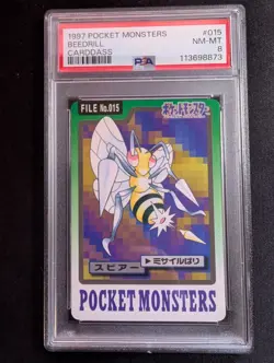 Beedrill - Pokemon Bandai Carddass Japanese #015 - PSA 8 - New Cert! - Image 1