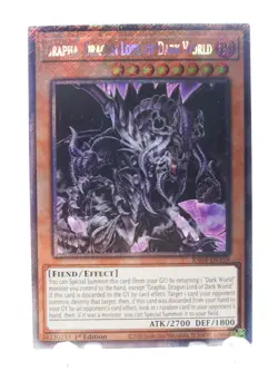 Yugioh! 1x Grapha, Dragon Lord of Dark World RA04-EN159 Platinum Secret Rare NM - Image 1