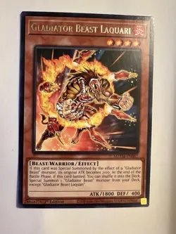 Yugioh! Gladiator Beast Laquari MZTM-EN067 Maze of the Master 1st Ed Rare NM - Image 1