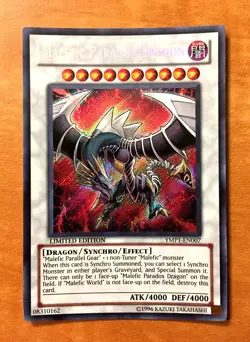 Yugioh Malefic Paradox Dragon YMP1 EN007 Secret Rare Limited Edition NM-M - Image 1