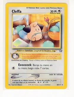 ~ESP~ SPANISH Cleffa Neo Genesis RARE 20/111 Pokemon Card (C1) - Image 1