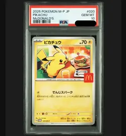 PSA 10 Pikachu 020/M‑P McDonalds 2025 Promo Japanese Pokemon Card GEM MINT - Image 1