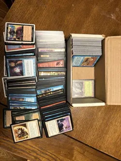 Box of Vintage Magic The Gathering Cards 500-1000 Cards 1993-2001 Mix - Image 1