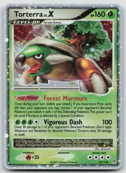 Torterra LV.X 122/130 Ultra Rare Diamond and Pearl Pokemon TCG Card 2007 LP - Image 1