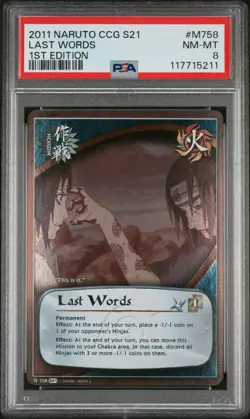 Naruto CCG Foil Last Words Mission Card PSA GRADED Sasuke And Itachi Uchiha - Image 1