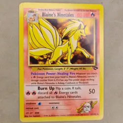 Pokemon TCG 2000 Gym Challenge: Blaine’s Ninetales 21/132 Rare Card NM Near Mint - Image 1