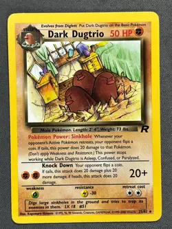 Dark Dugtrio 23/82 Base Set Series Team Rocket RARE Stage 1 Pokemon Card 2000 LP - Image 1