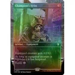FOIL CHAMPION'S HELM (BORDERLESS) X4 Commander Masters Magic MTG MINT CARD - Image 1