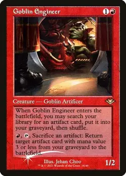 Goblin Engineer - Foil Retro Frame MH1 Timeshifts NM MTG - Image 1