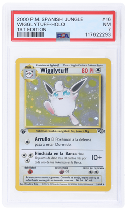 2000 Pokemon Jungle Spanish Wigglytuff 1st Edition Holo #16 PSA 7 - Image 1