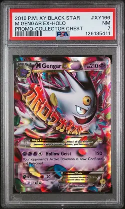 2016 Pokemon Mega Gengar EX XY166 Black Star Promo Holo PSA 7 - Image 1