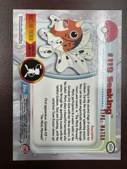 Pokemon Seaking #119 Topps TV Animation Series 2 Blue Logo NM - Image 2
