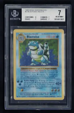 Pokemon Base Set Shadowless Holo 2/102 Blastoise BGS 7 NEAR MINT - Image 1