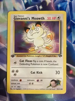 Giovanni's Meowth 74/132 Pokemon Gym Challenge 1st Edition NM/MINT - Image 2