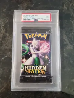 2019 Pokemon Hidden Fates Mewtwo Booster Foil Pack PSA Mint 9 - Image 1