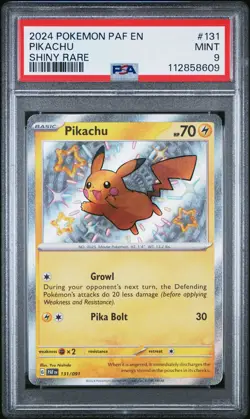 2024 POKEMON PAF EN-PALDEAN FATES SHINY RARE #131 PIKACHU PSA 9 - Image 1